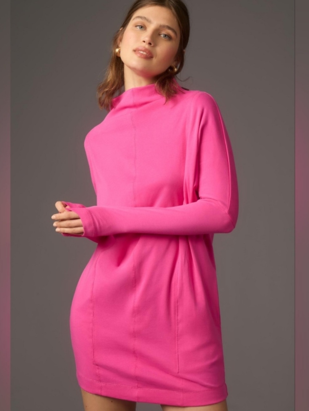 BOGO! NWT Anthropologie Daily Practice Mock Neck Knit Mini Tunic Dress XSP